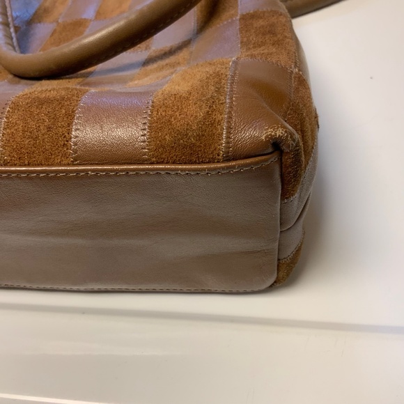 Vintage Judi Simon USA Leather & Suede Patchwork Handbag - Picture 14 of 16